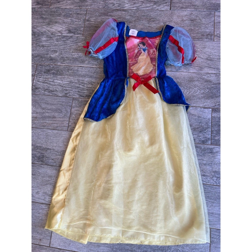 Disney Snow White Gown Princess size 8 girls Dress Halloween Costume ReAd Lights